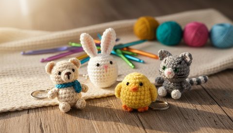 Hướng Dẫn Móc Móc Khoá Len Hình Thú Siêu Dễ Thương