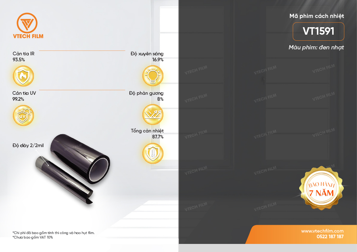 PHIM CÁCH NHIỆT NANO CERAMIC VTECHFILM VT1591 - Image 5